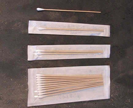 Swabs cotton tip with wooden stick - bag 100 uni