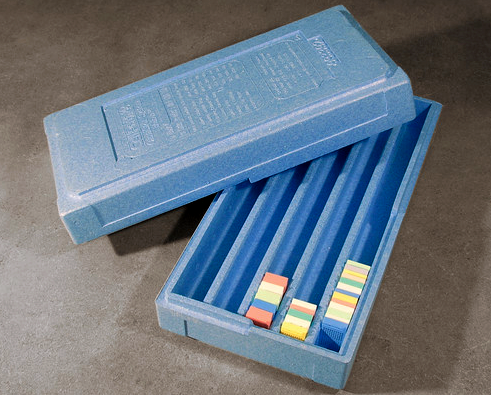 Block and Slide Storage Box, Blue, with cover