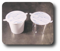 Container 120ml, in PP, with self adhesive lid - box 1.000pcs